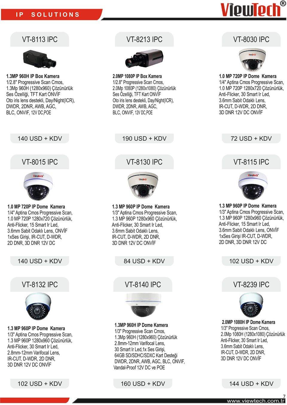 8" Progressive Scan Cmos, 2.0Mp 1080P (1280x1080) Çözünürlük Ses Özelliği, TFT Kart ONVİF Oto iris lens destekli, Day/Night(ICR), DWDR, 2DNR, AWB, AGC, BLC, ONVIF, 12V DC,POE 1.