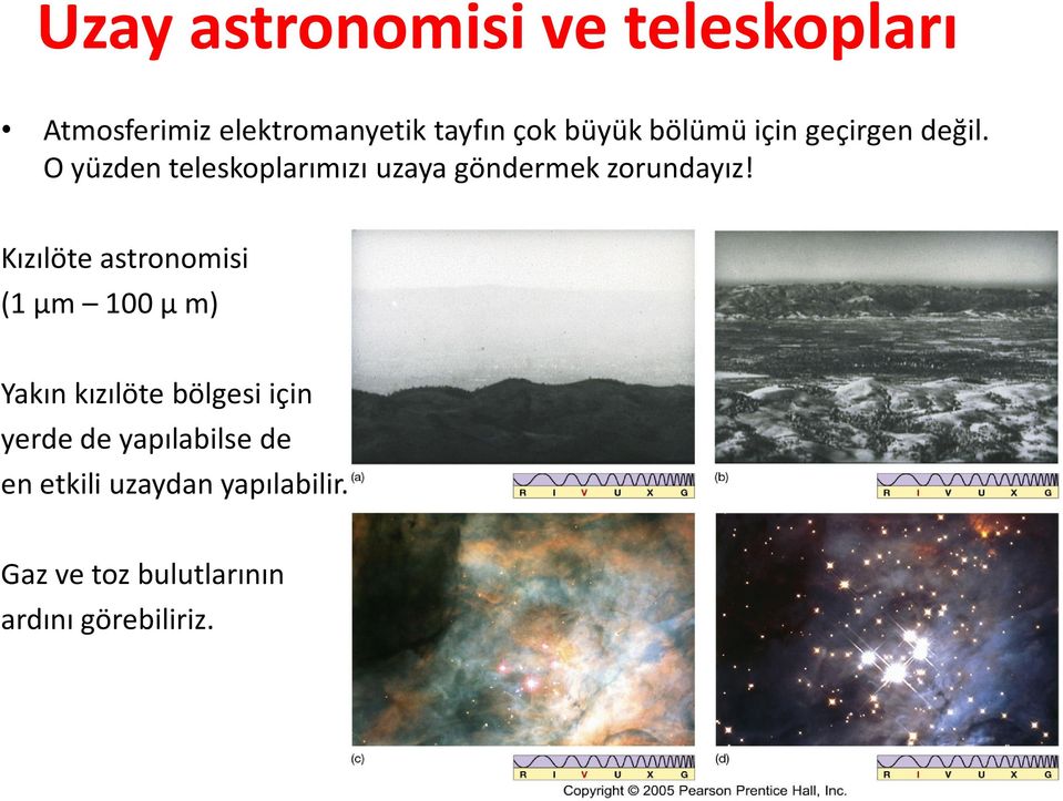 Kızılöteastronomisi (1 μm 100 μ m) Yakın kızılöte bölgesi için yerde de