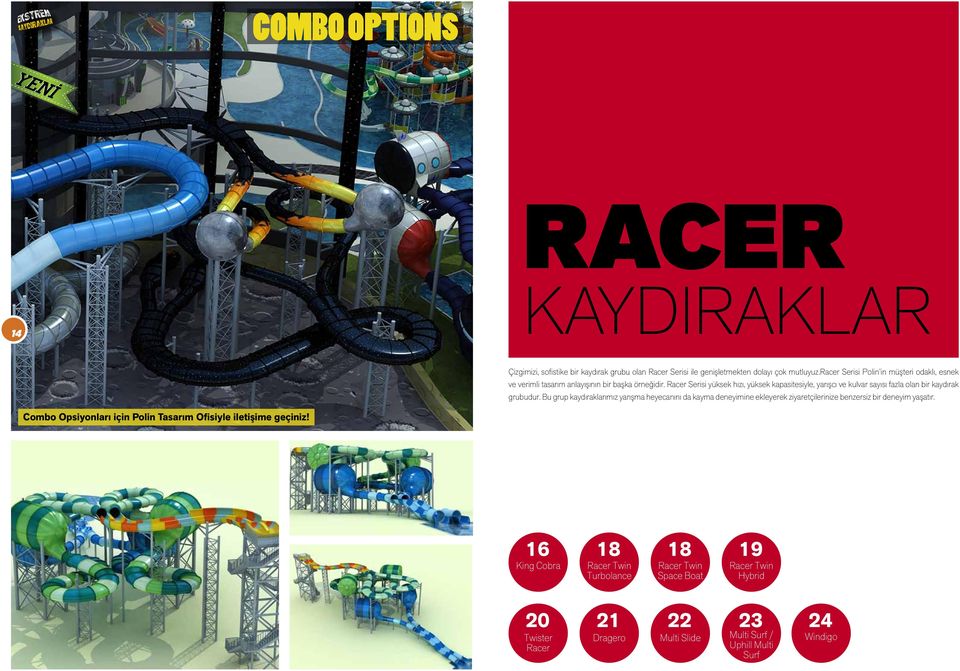 Racer Serisi yüksek hızı, yüksek kapasitesiyle, yarışcı ve kulvar sayısı fazla olan bir kaydırak grubudur.