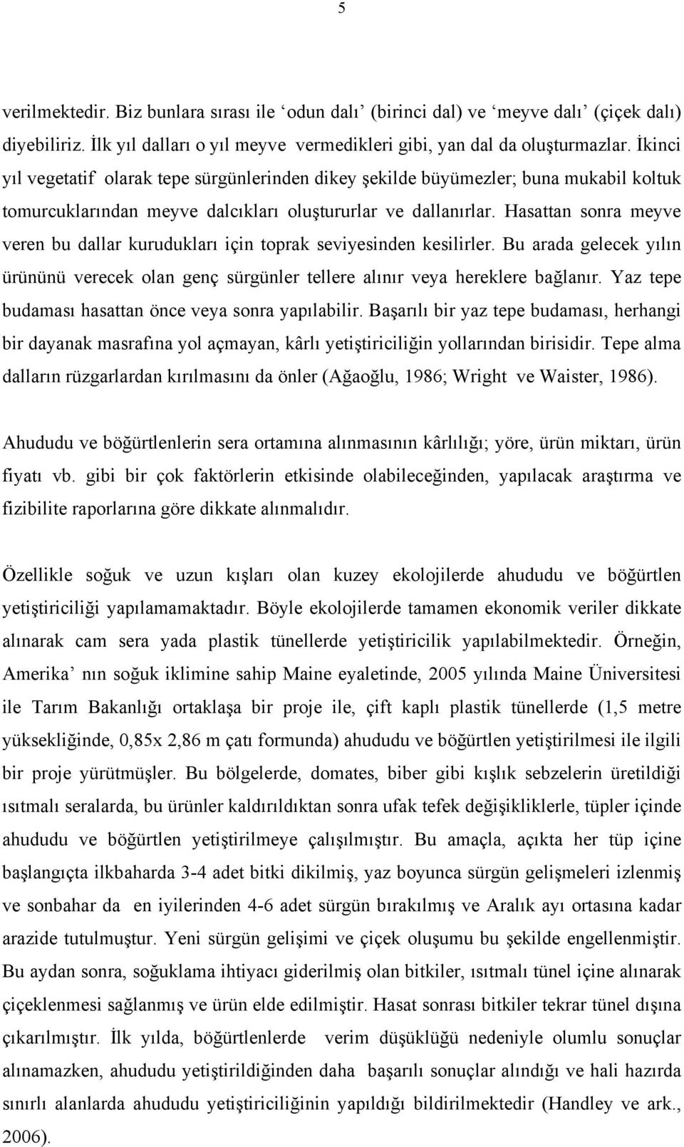 Hasattan sonra meyve veren bu dallar kurudukları için toprak seviyesinden kesilirler. Bu arada gelecek yılın ürününü verecek olan genç sürgünler tellere alınır veya hereklere bağlanır.