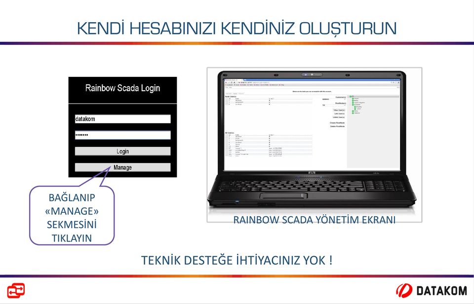 SEKMESİNİ TIKLAYIN RAINBOW SCADA