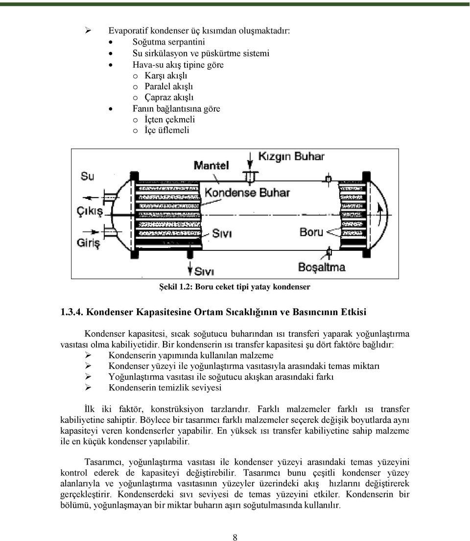 Kondenser Kapasitesine Ortam Sıcaklığının ve Basıncının Etkisi Kondenser kapasitesi, sıcak soğutucu buharından ısı transferi yaparak yoğunlaştırma vasıtası olma kabiliyetidir.