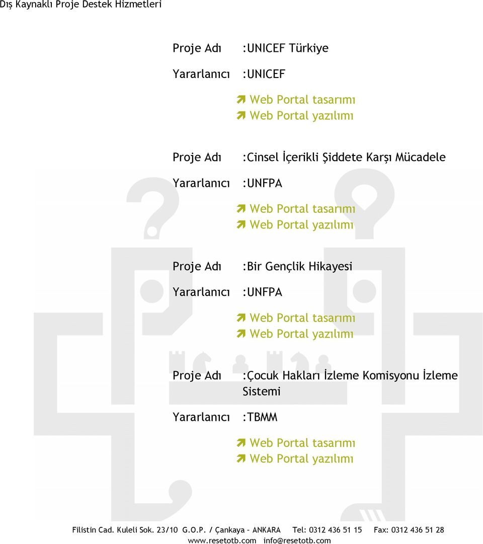 yazılımı :Bir Gençlik Hikayesi Yararlanıcı :UNFPA Web Portal yazılımı