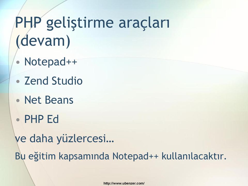 PHP Ed ve daha yüzlercesi Bu