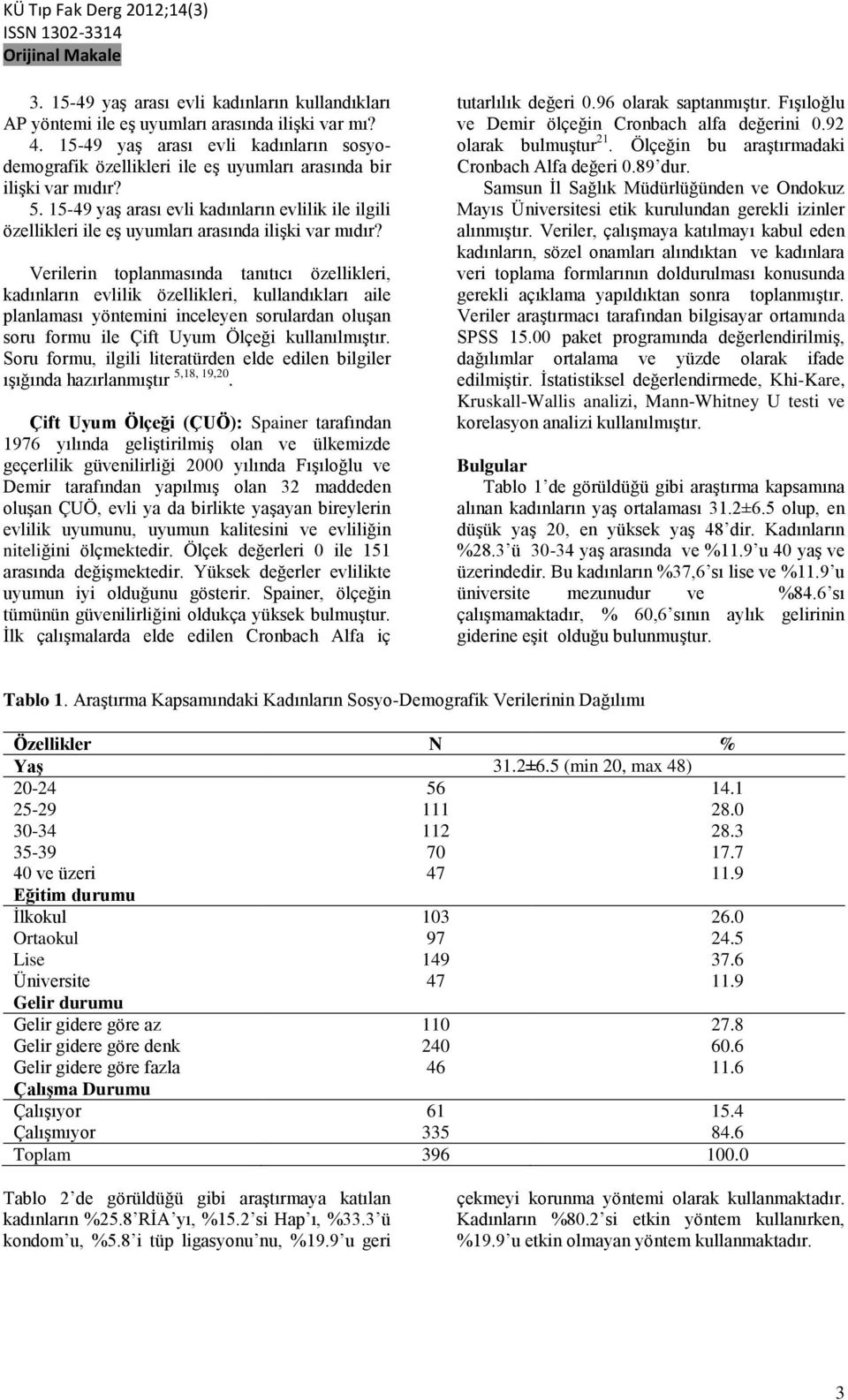 15-49 yaş arası evli kadınların evlilik ile ilgili özellikleri ile eş uyumları arasında ilişki var mıdır?