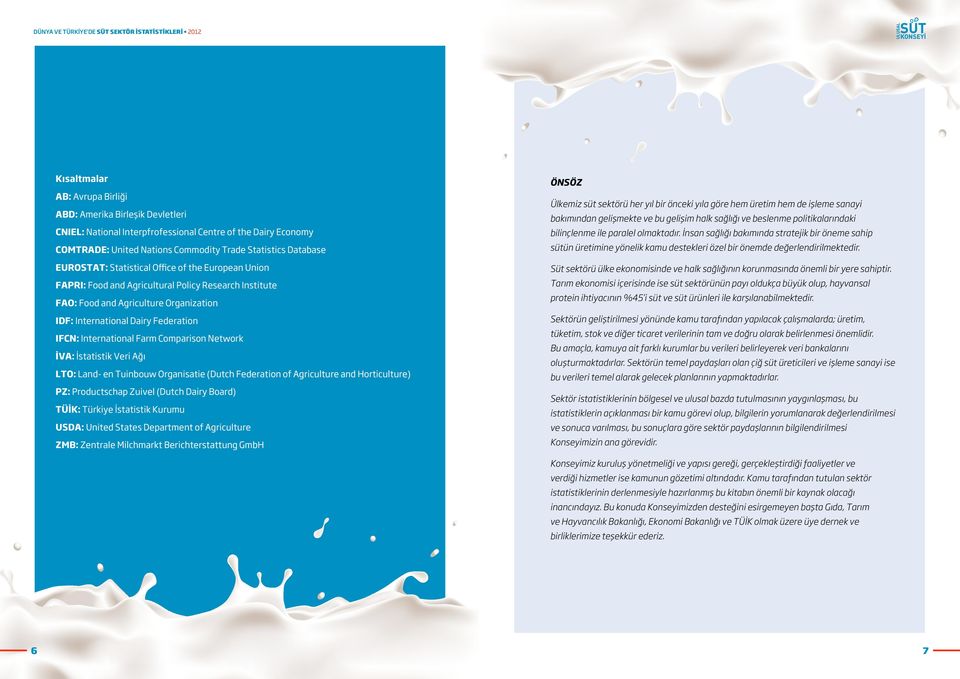 Comparison Network İVA: İstatistik Veri Ağı LTO: Land- en Tuinbouw Organisatie (Dutch Federation of Agriculture and Horticulture) PZ: Productschap Zuivel (Dutch Dairy Board) TÜİK: Türkiye İstatistik