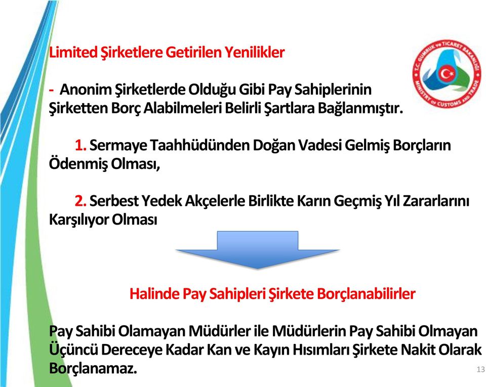 Serbest Yedek Akçelerle Birlikte Karın Geçmiş Yıl Zararlarını Karşılıyor Olması Halinde Pay Sahipleri Şirkete