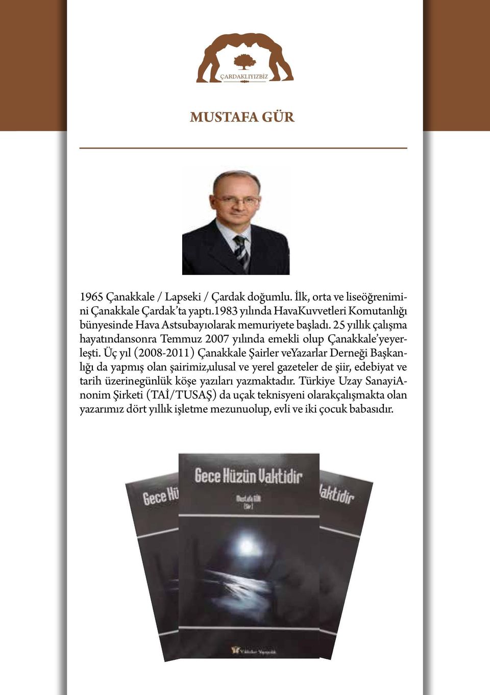 25 yıllık çalışma hayatındansonra Temmuz 2007 yılında emekli olup Çanakkale yeyerleşti.