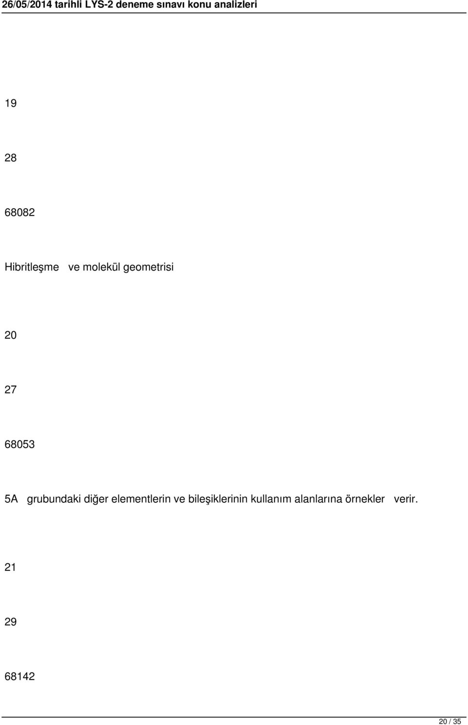 diğer elementlerin ve bileşiklerinin