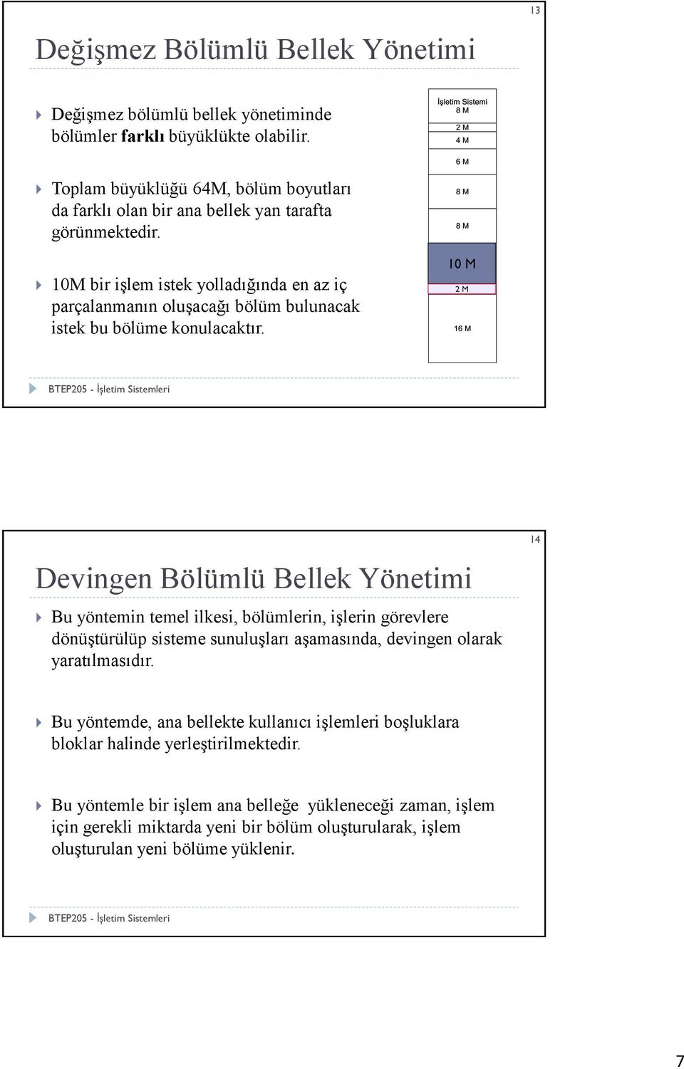 10M bir işlem istek yolladığında en az iç parçalanmanın oluşacağı bölüm bulunacak istek bu bölüme konulacaktır.