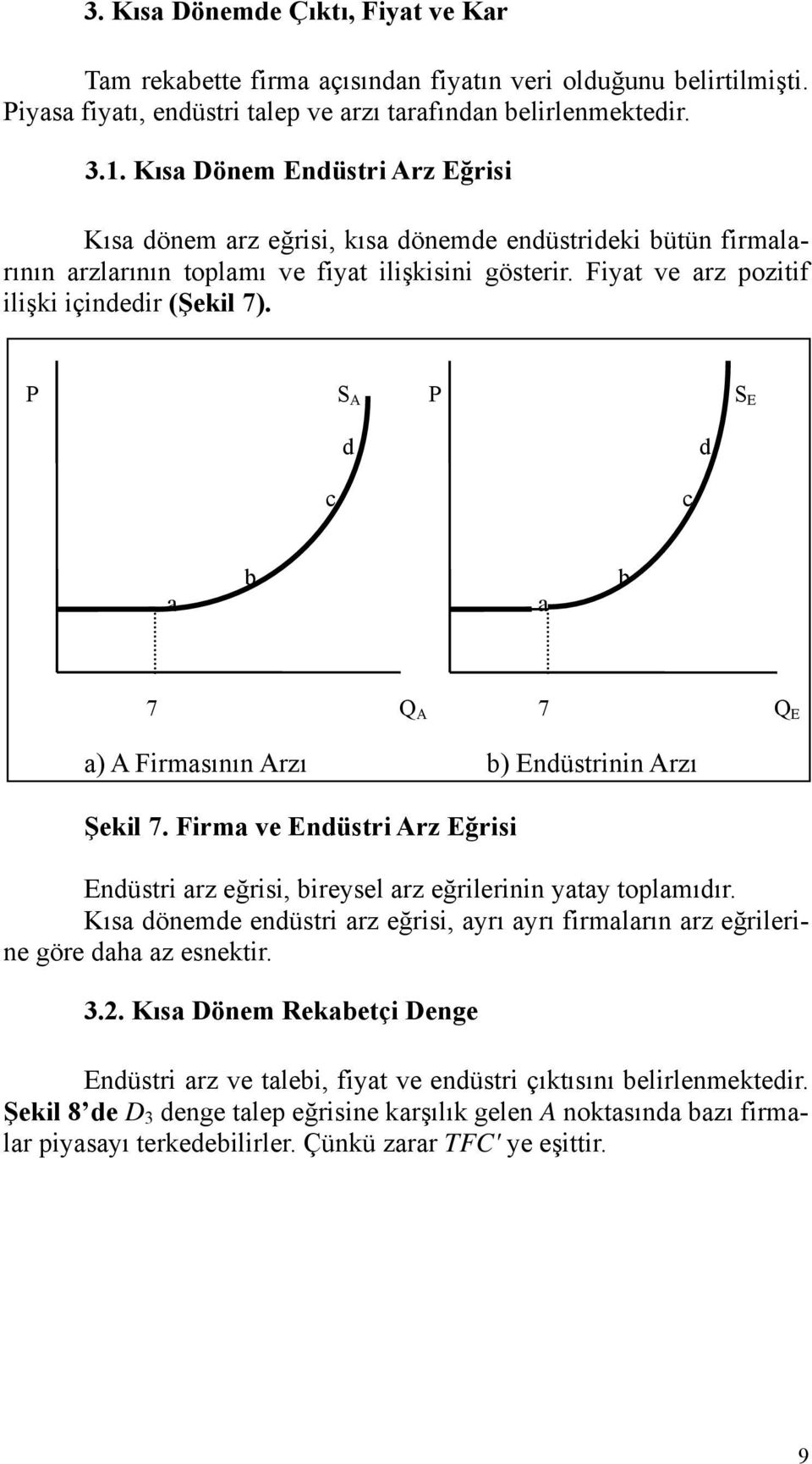 P S A P S E d d c c a b a b 7 A 7 E a) A Firmasının Arzı b) Endüstrinin Arzı Şekil 7. Firma ve Endüstri Arz Eğrisi Endüstri arz eğrisi, bireysel arz eğrilerinin yatay toplamıdır.