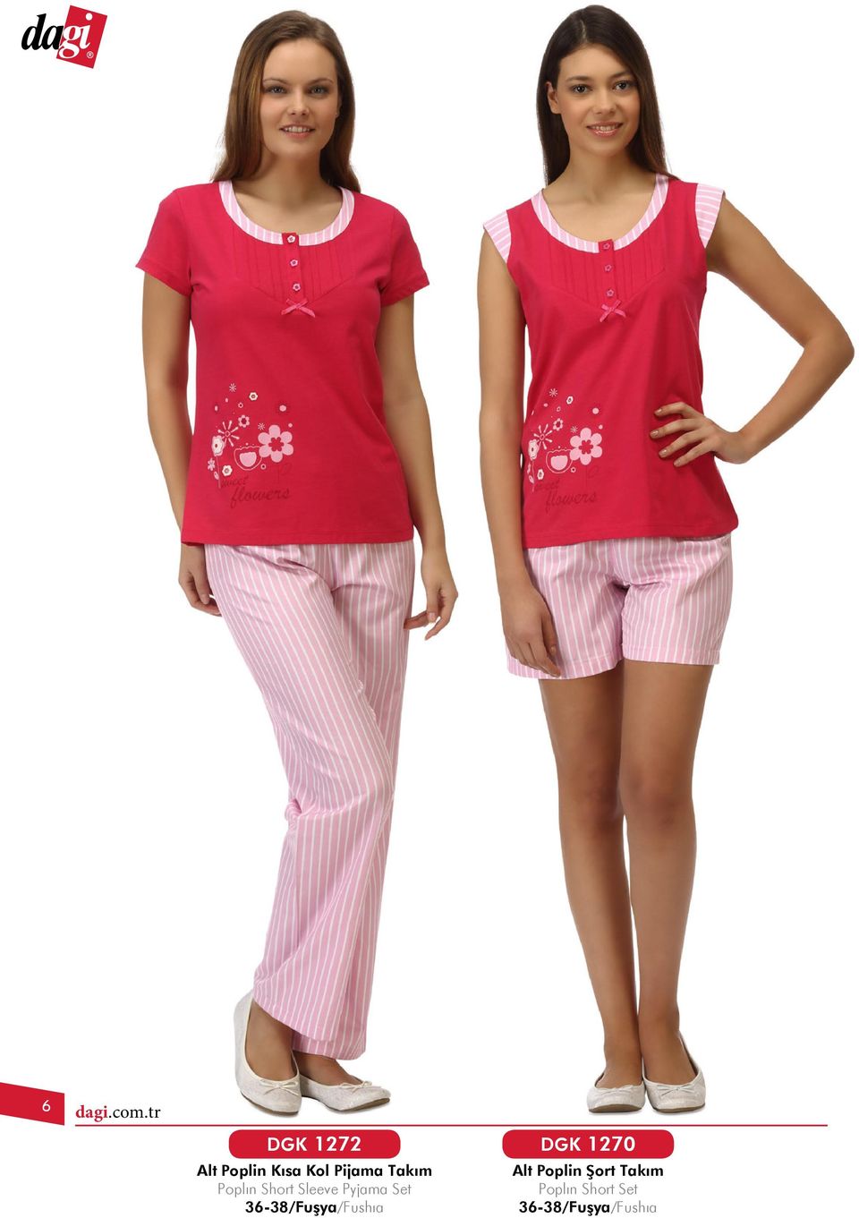 Takım Poplın Short Sleeve Pyjama Set