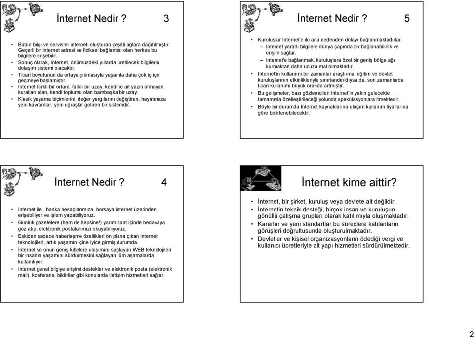 Internet farklı bir ortam, farklı bir uzay, kendine ait yazılı olmayan kuralları olan, kendi toplumu olan bambaşka bir uzay.