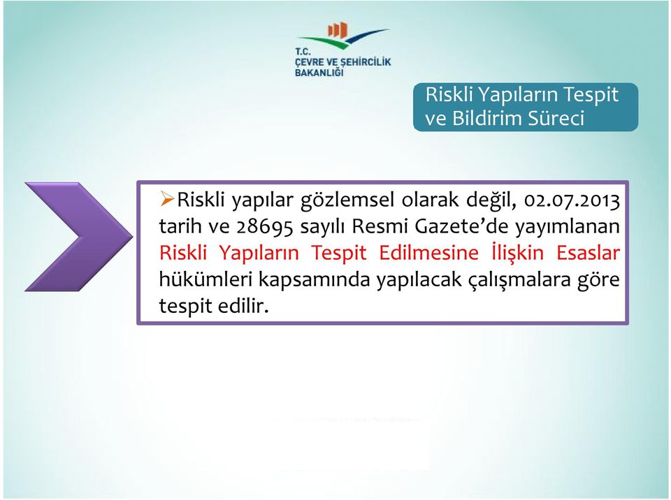 2013 tarih ve 28695 sayılı Resmi Gazete de yayımlanan Riskli