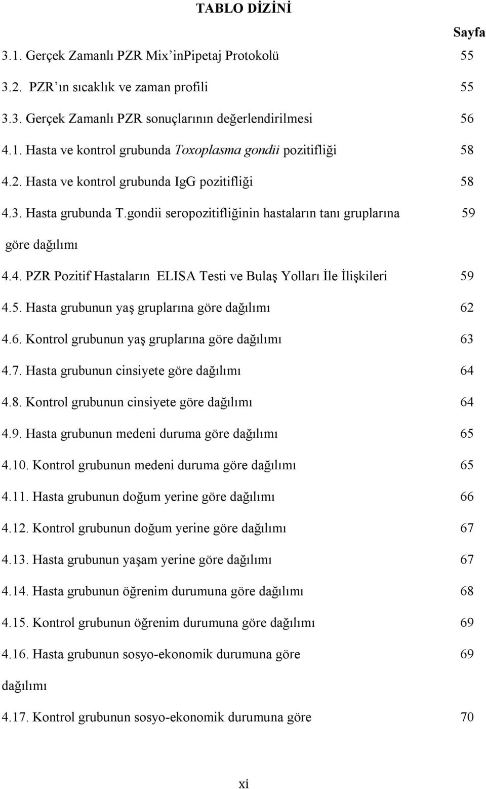 5. Hasta grubunun yaş gruplarına göre dağılımı 62 4.6. Kontrol grubunun yaş gruplarına göre dağılımı 63 4.7. Hasta grubunun cinsiyete göre dağılımı 64 4.8.