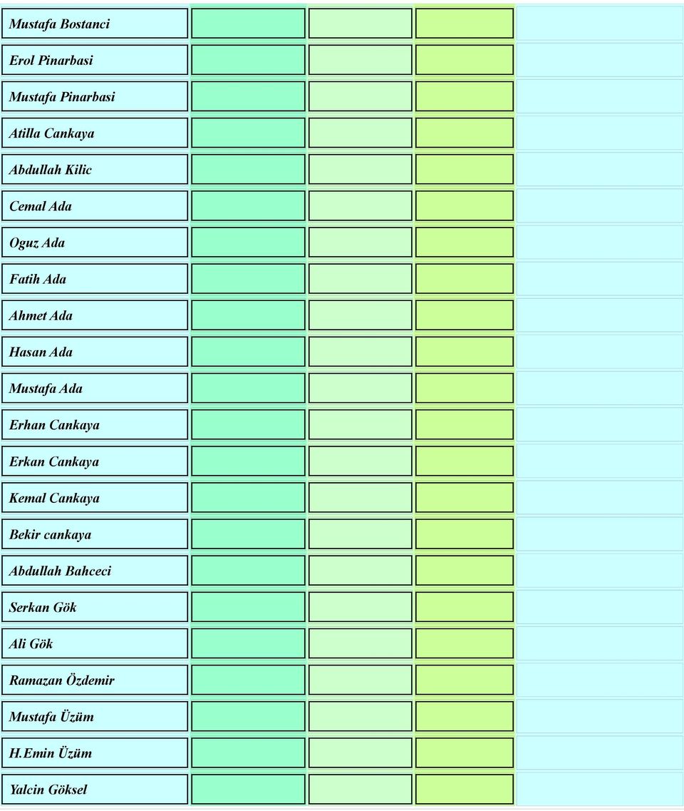 Ada Erhan Cankaya Erkan Cankaya Kemal Cankaya Bekir cankaya Abdullah