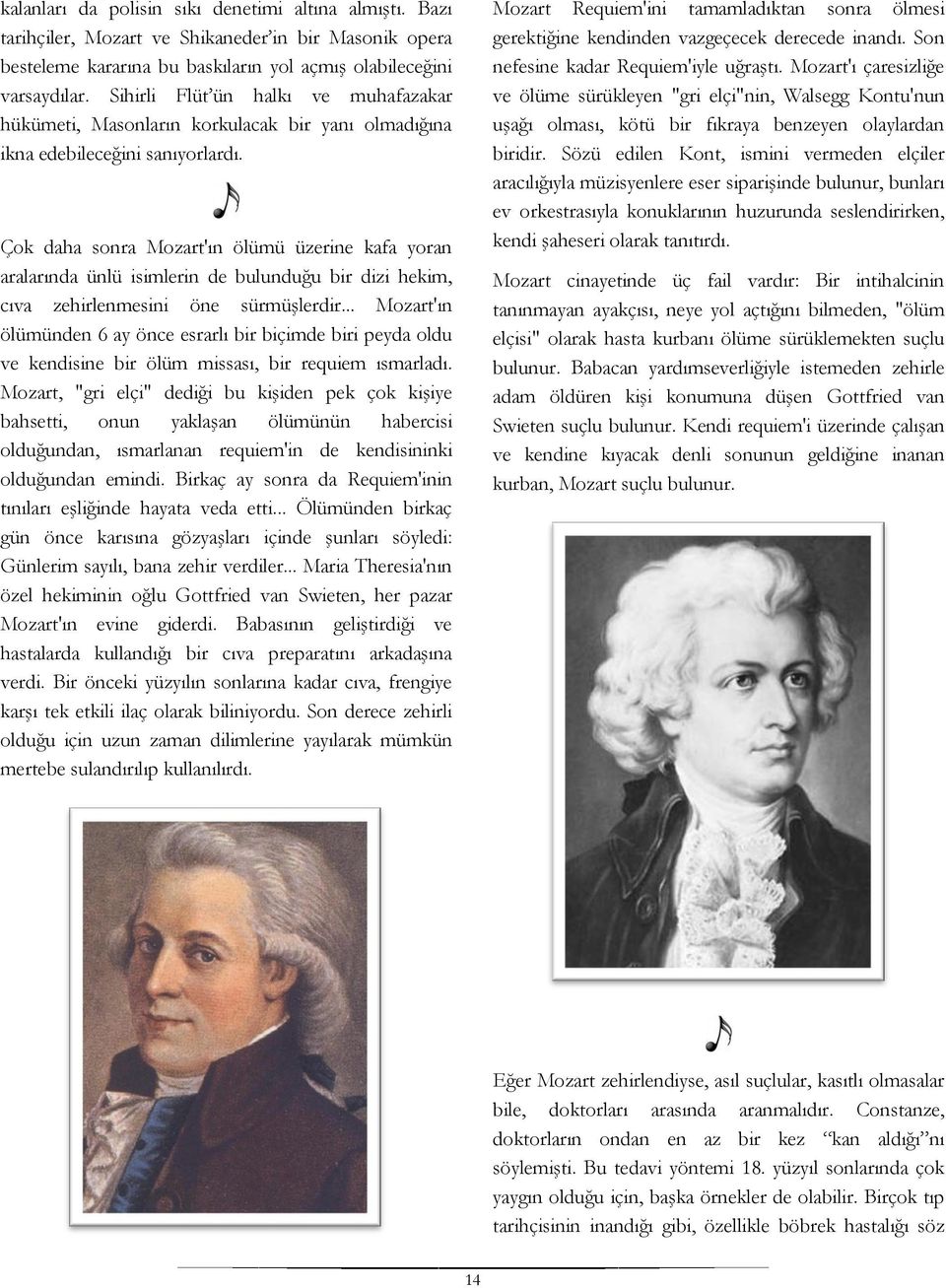 Çok daha sonra Mozart'ın ölümü üzerine kafa yoran aralarında ünlü isimlerin de bulunduğu bir dizi hekim, cıva zehirlenmesini öne sürmüşlerdir.