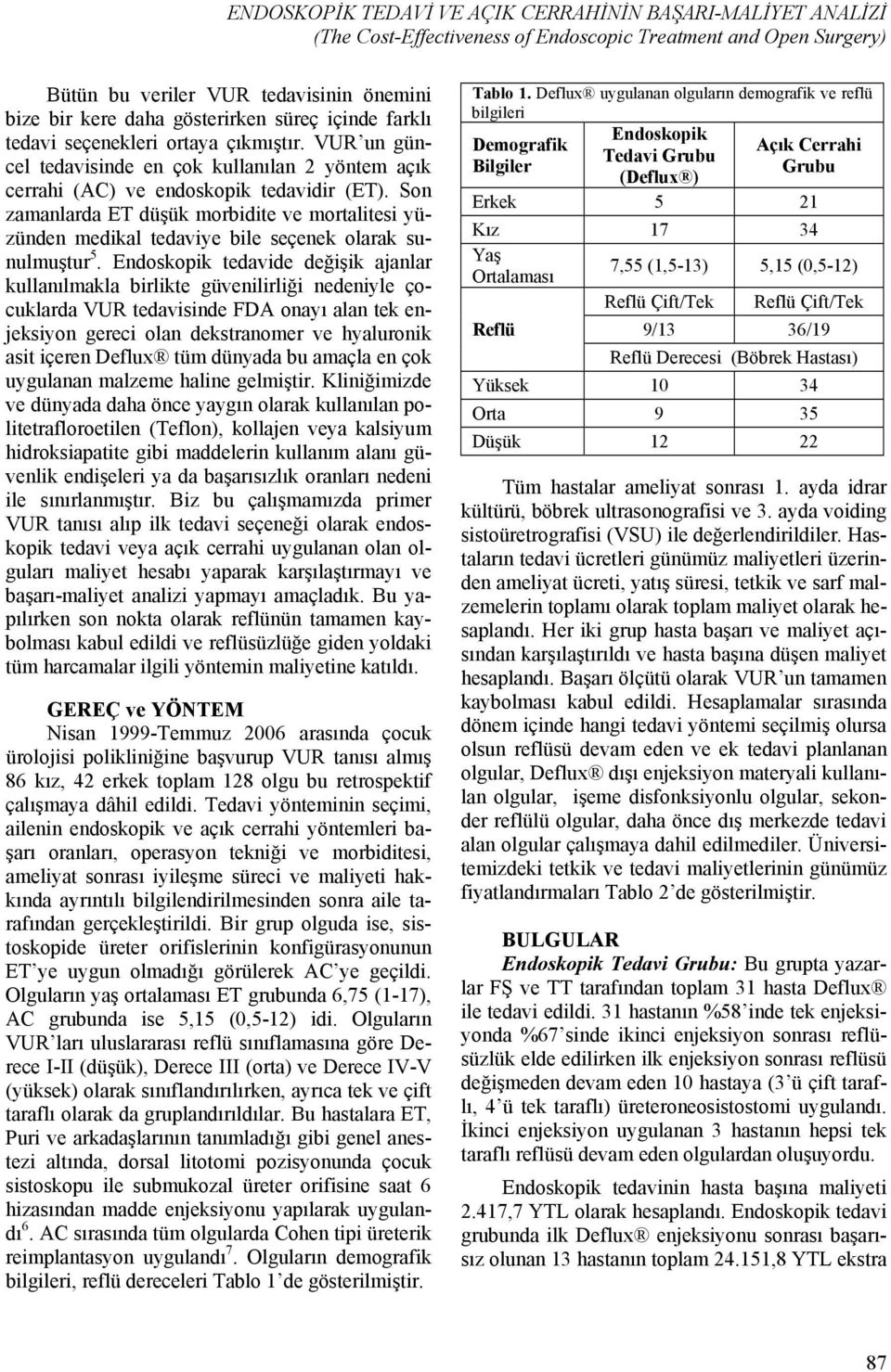 Son zamanlarda ET düşük morbidite ve mortalitesi yüzünden medikal tedaviye bile seçenek olarak sunulmuştur 5.