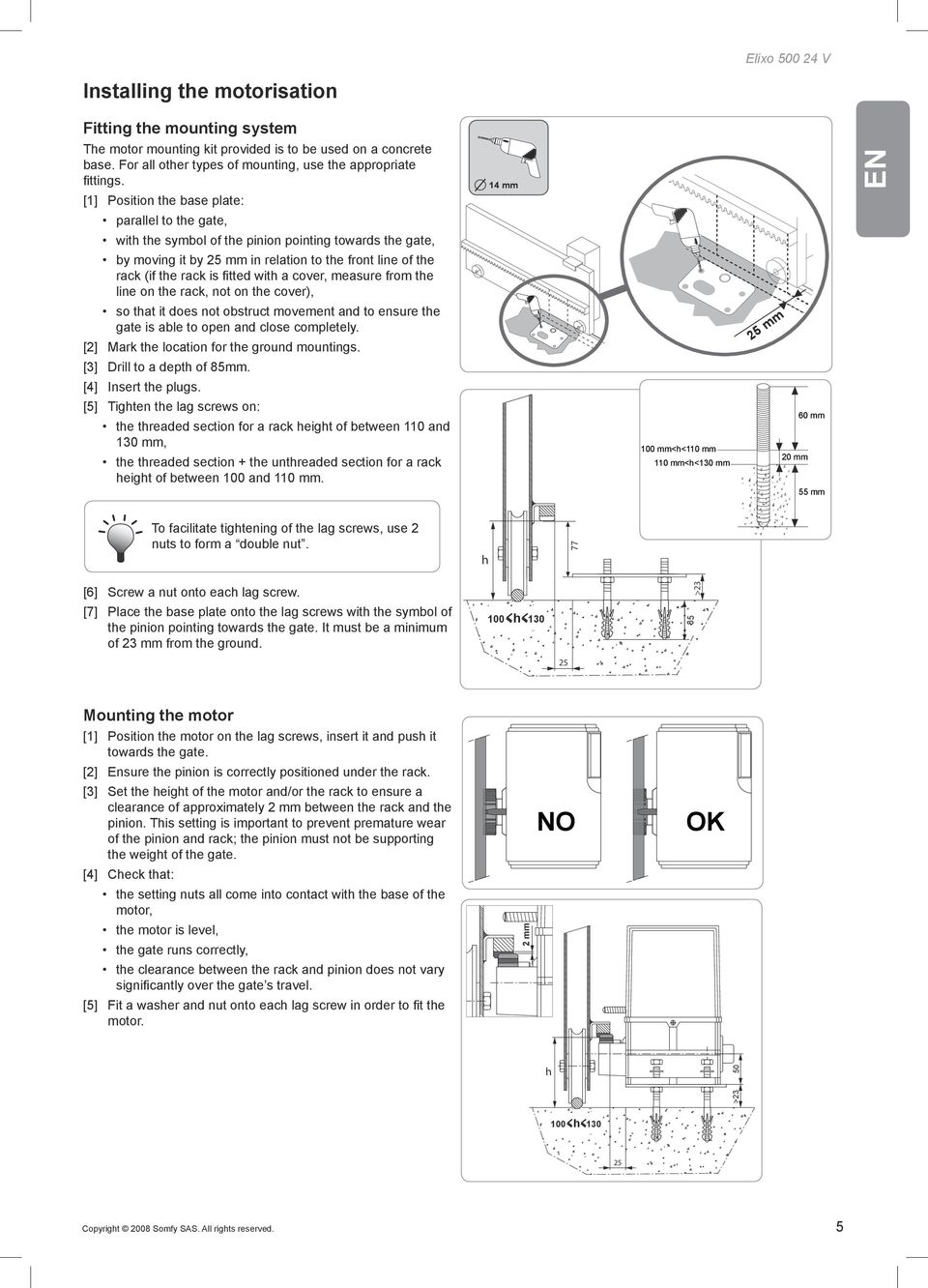somfy.com Elixo V EN TR FA AR Installation manual Montaj kılavuzu راهنمای  نصب دليل التركيب A - PDF Free Download
