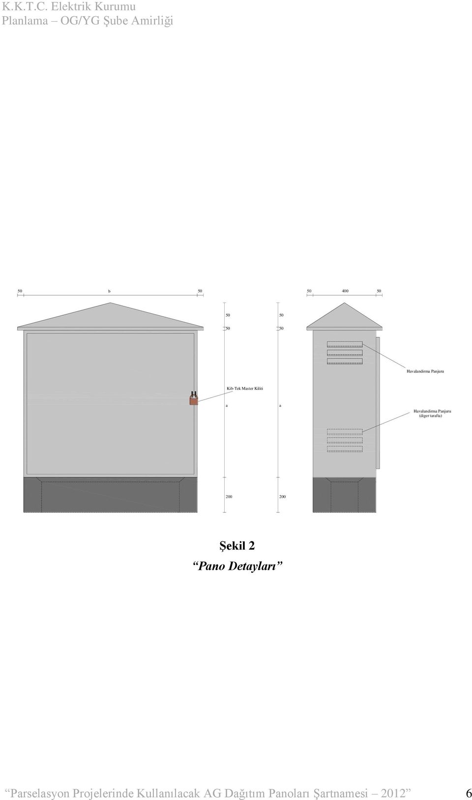 tarafta) 200 200 Şekil 2 Pano Detayları Parselasyon