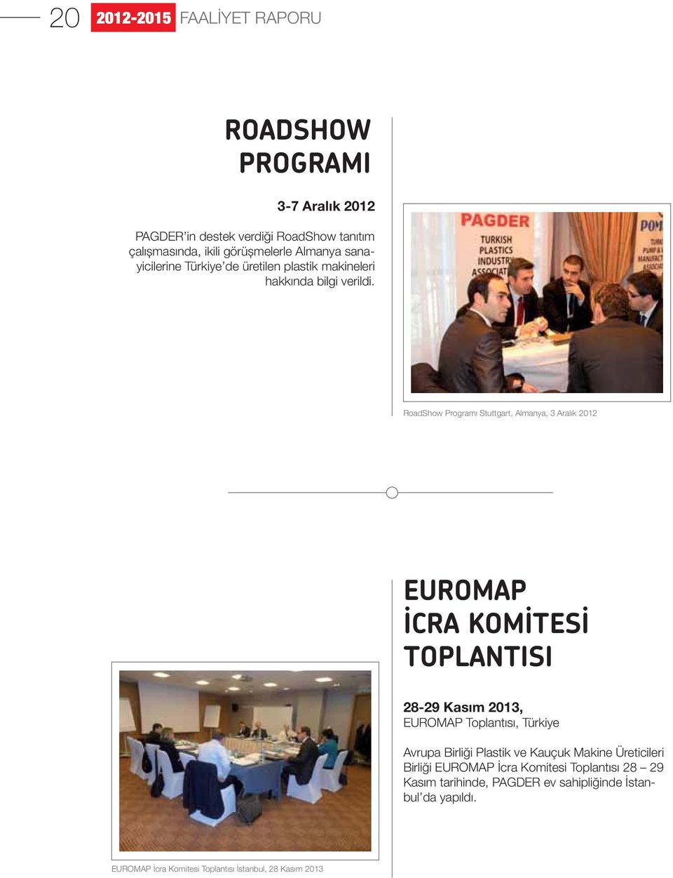 RoadShow Programı Stuttgart, Almanya, 3 Aralık 2012 EUROMAP İCRA KOMİTESİ TOPLANTISI 28-29 Kasım 2013, EUROMAP Toplantısı, Türkiye Avrupa