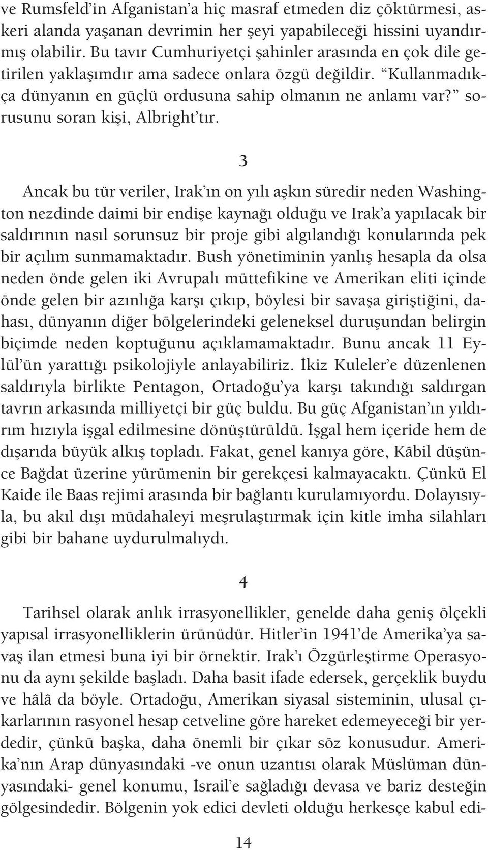 sorusunu soran kifli, Albright t r.