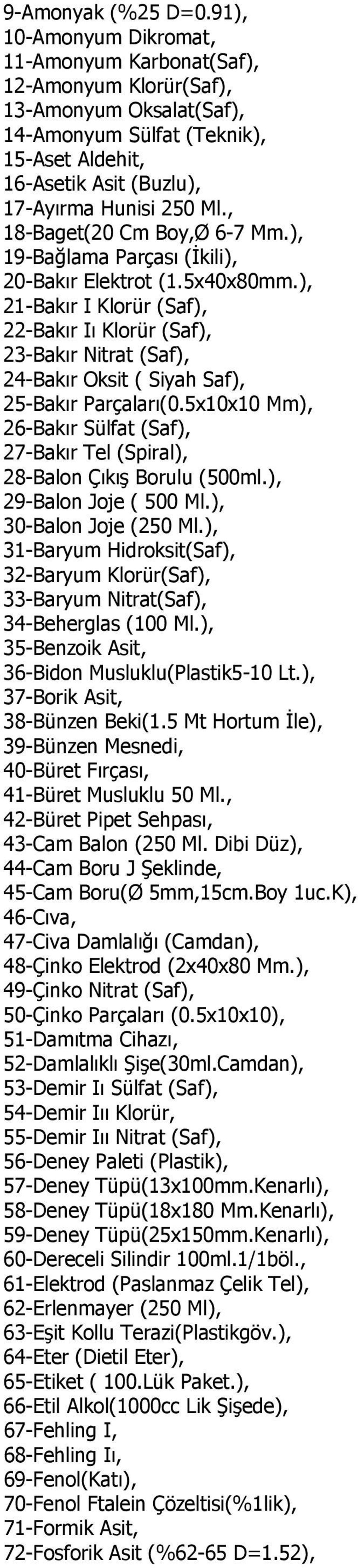 , 18-Baget(20 Cm Boy,Ø 6-7 Mm.), 19-Bağlama Parçası (İkili), 20-Bakır Elektrot (1.5x40x80mm.