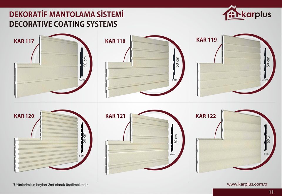 KAR 119 *Ürünlerimizin boyları