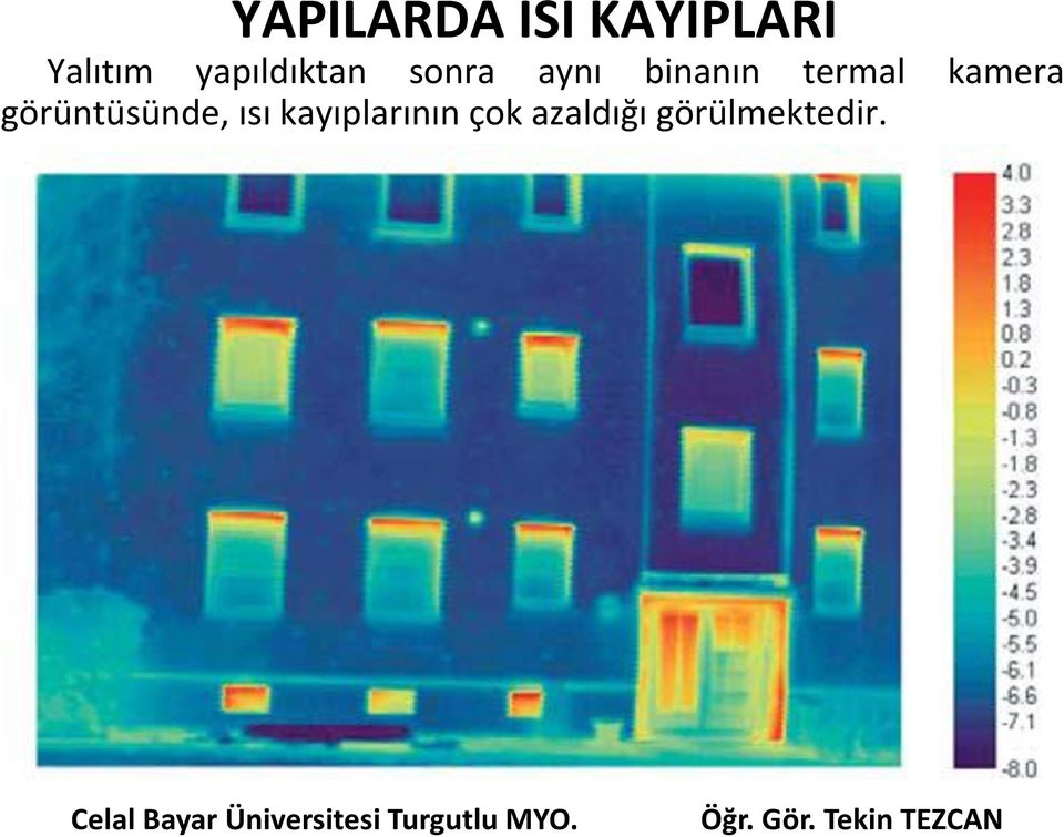 termal kamera görüntüsünde, ısı