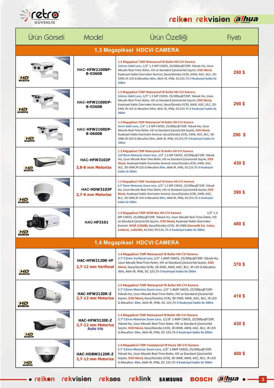 Mesafesi: 50m, Akıllı IR, IP66, DC12V,75-3 Koaksiyel kablo ile 6mm Sabit Lens, 1/3" 1.
