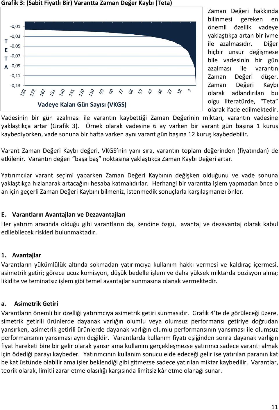 -0,13 Zaman Değeri Kaybı olarak adlandırılan bu Vadeye Kalan Gün Sayısı (VKGS) olgu literatürde, Teta olarak ifade edilmektedir.