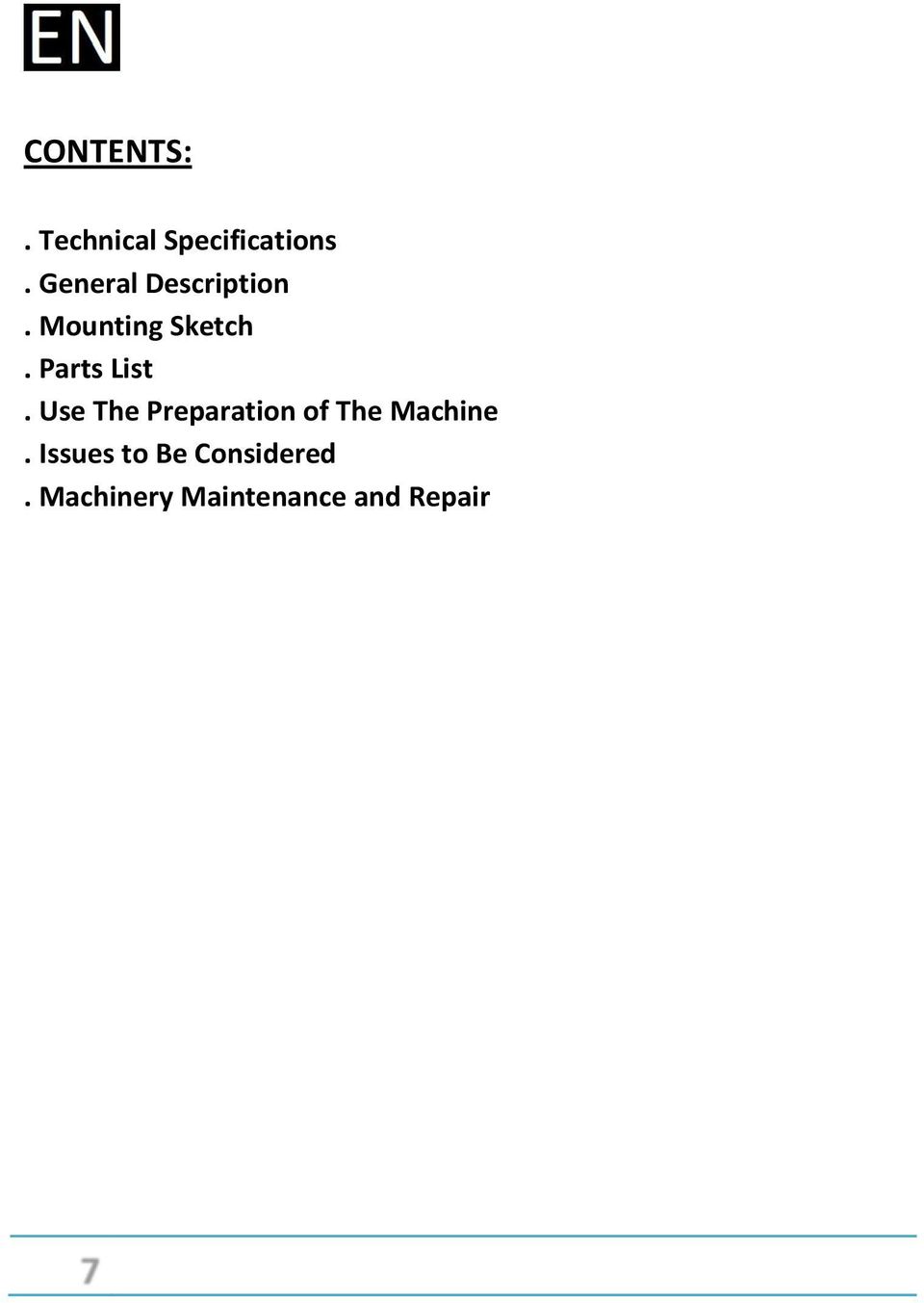 Parts List.