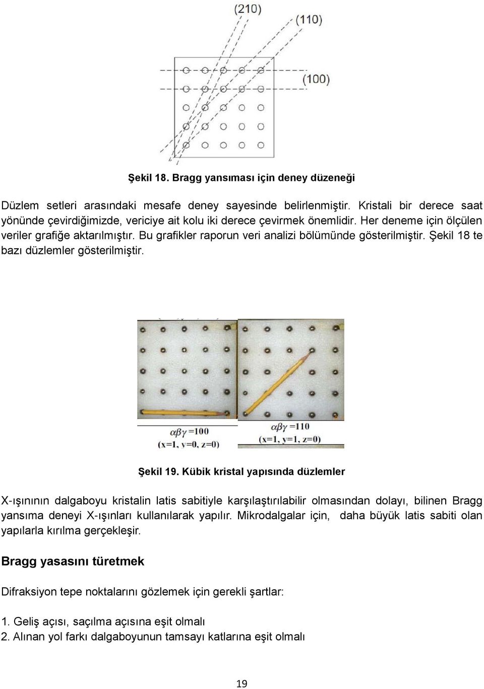 Bu grafikler raporun veri analizi bölümünde gösterilmiştir. Şekil 18 te bazı düzlemler gösterilmiştir. Şekil 19.