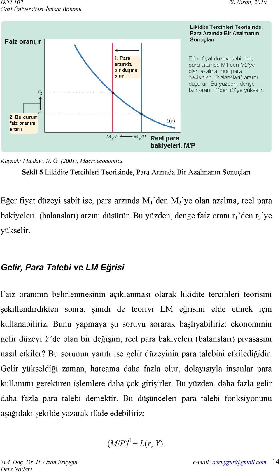 Bu yüzden, denge faiz oranı r 1 den r 2 ye yükselir.