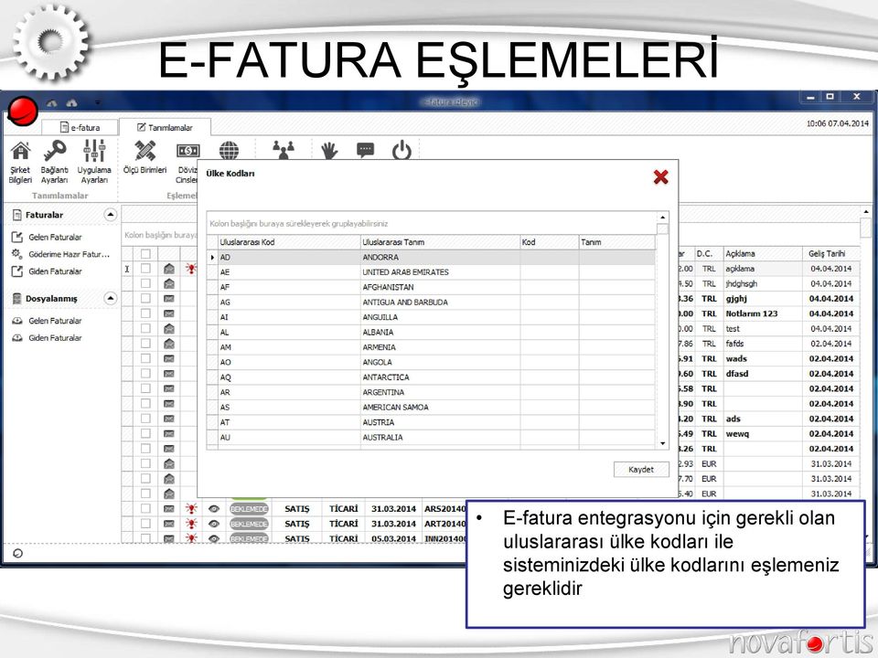 uluslararası ülke kodları ile