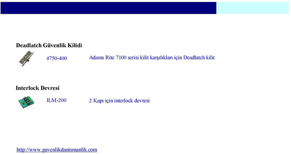 kilit Interlock Devresi ILM-200 2 Kapı için