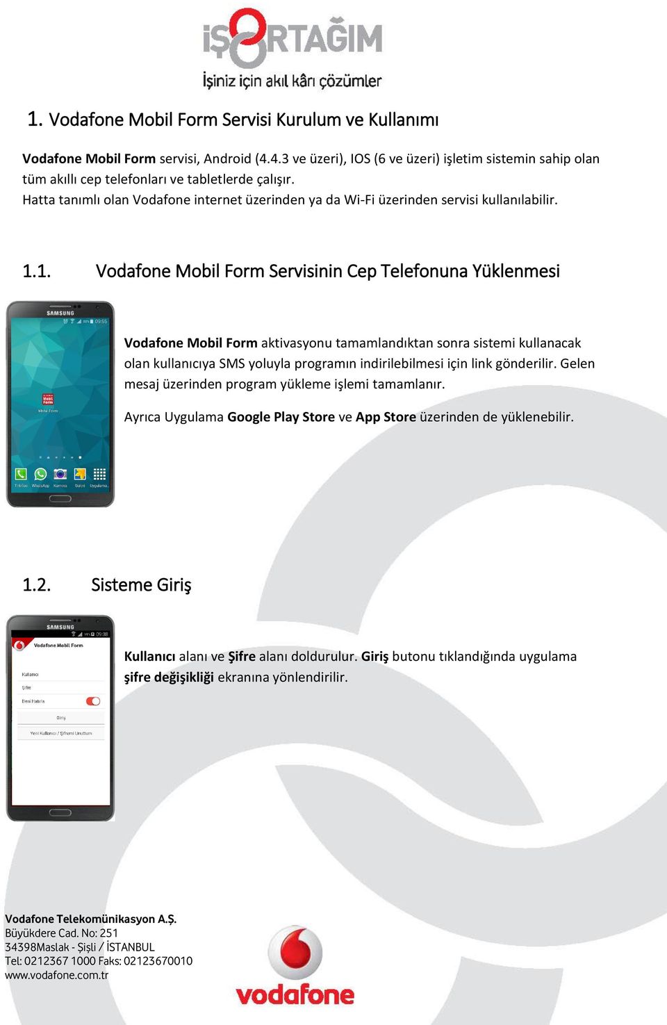 Hatta tanımlı olan Vodafone internet üzerinden ya da Wi-Fi üzerinden servisi kullanılabilir. 1.