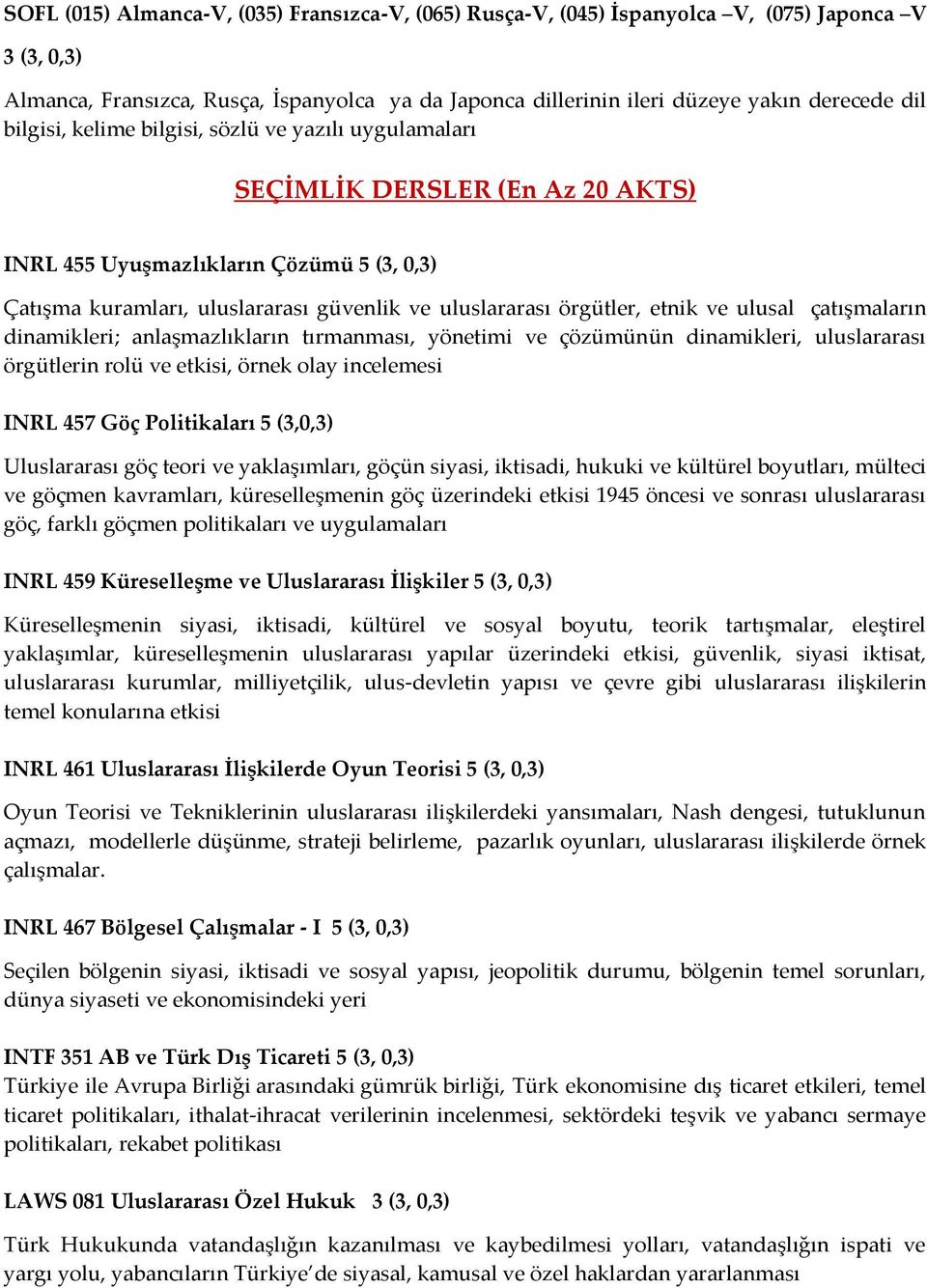 etnik ve ulusal çatışmaların dinamikleri; anlaşmazlıkların tırmanması, yönetimi ve çözümünün dinamikleri, uluslararası örgütlerin rolü ve etkisi, örnek olay incelemesi INRL 457 Göç Politikaları 5