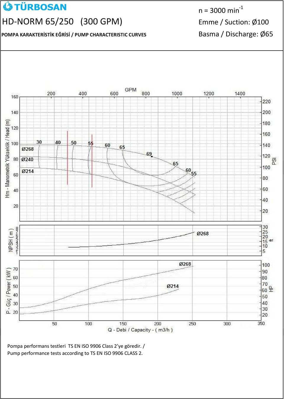 -1 Emme / Suction: Ø100 Basma / Discharge: Ø65