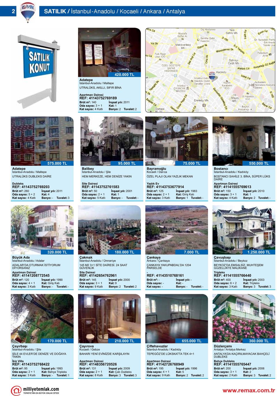 000 TL 00 Bayramoğlu Kocaeli / Darıca 75.000 TL ÖZEL PLAJI OLAN YAZLIK MEKAN Yazlık Ev REF: 756779 5 98 + Giriş Katı Katlı Bostancı İstanbulAnadolu / Kadıköy BOSTANCI SAHİLE.