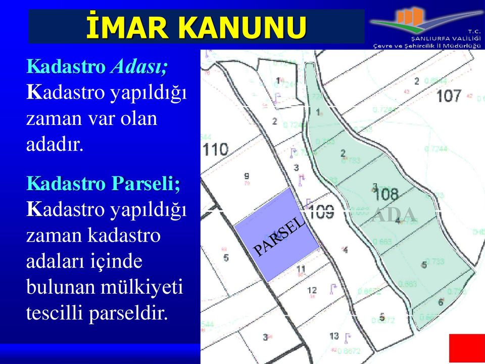 Kadastro Parseli; Kadastro yapıldığı