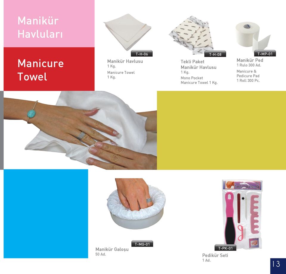 Mono Pocket Manicure Towel 1 Kg. T-MP-01 Manikür Ped 1 Rulo 300 Ad.