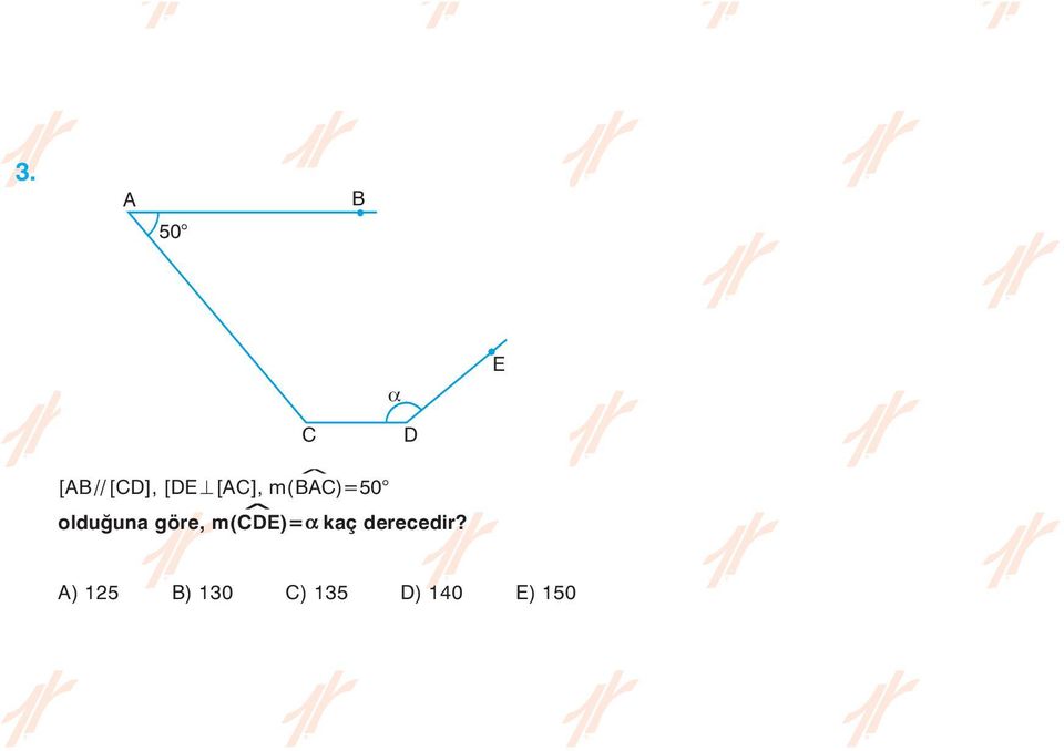 m(^e)=α kaç derecedir?