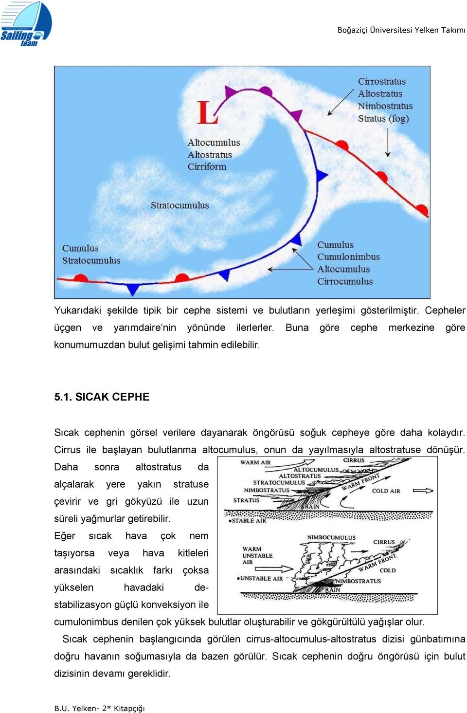 Cirrus ile başlayan bulutlanma altocumulus, onun da yayılmasıyla altostratuse dönüşür.