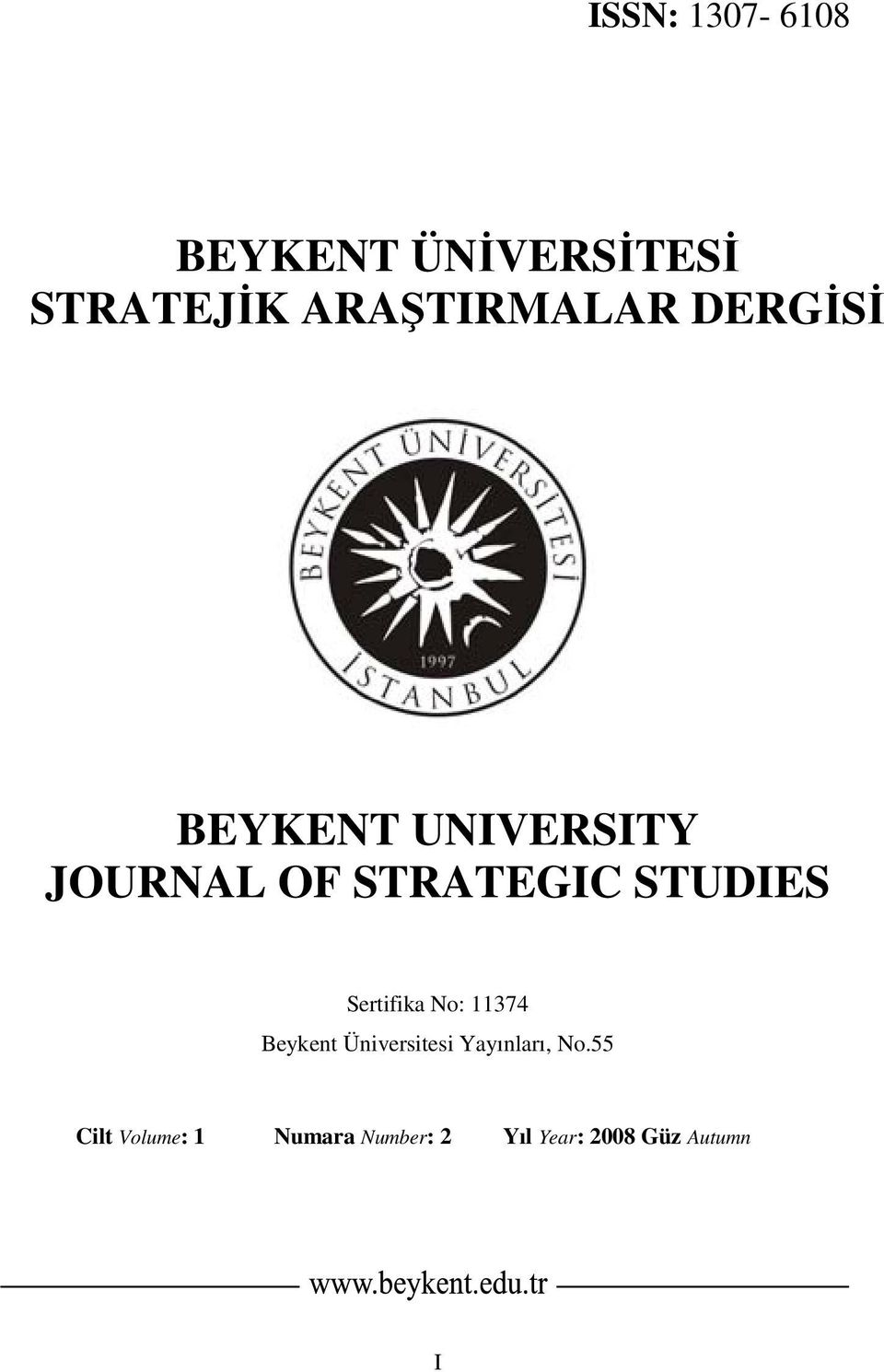 STRATEGIC STUDIES Sertifika No: 11374 Beykent Üniversitesi