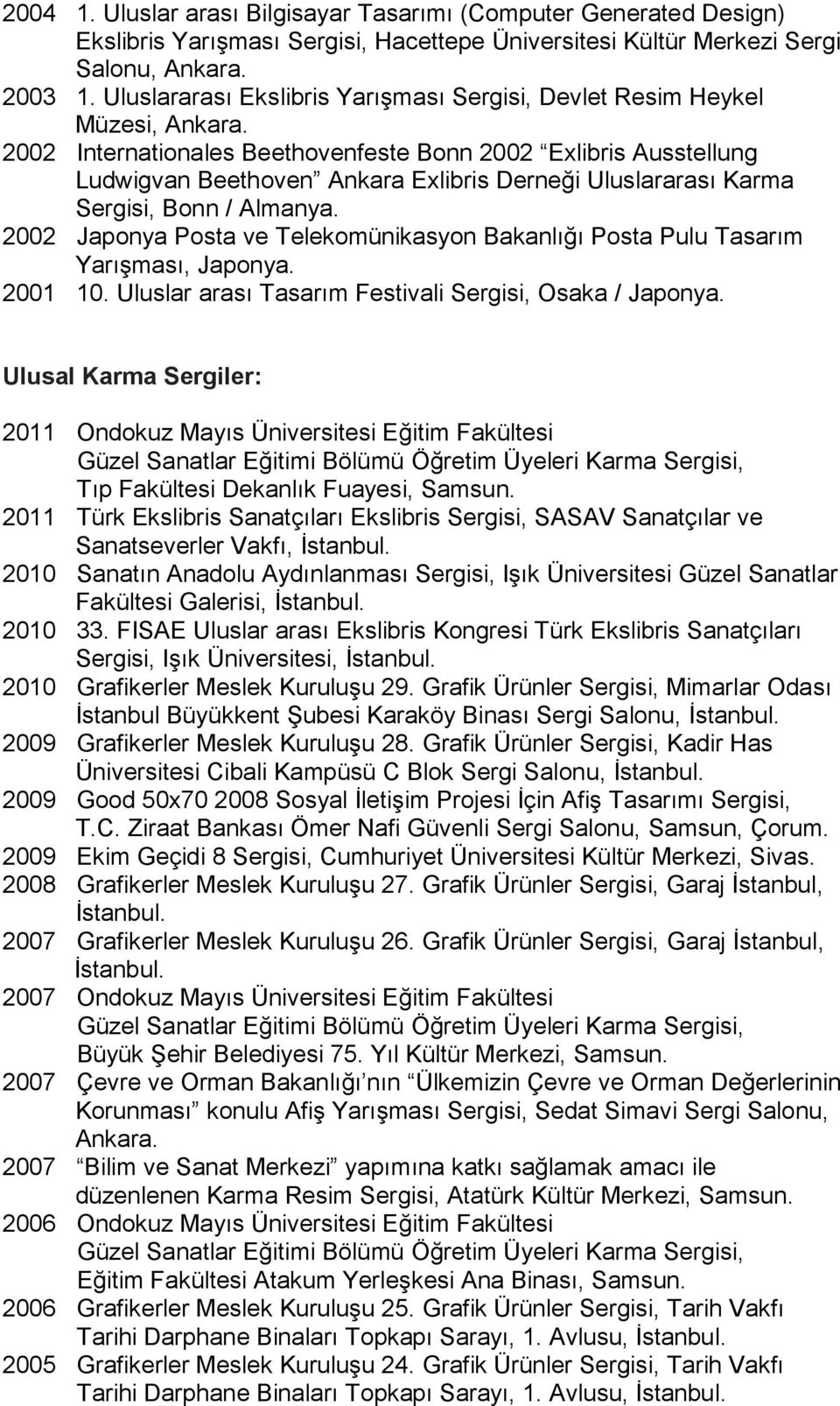 2002 Internationales Beethovenfeste Bonn 2002 Exlibris Ausstellung Ludwigvan Beethoven Ankara Exlibris Derneği Uluslararası Karma Sergisi, Bonn / Almanya.