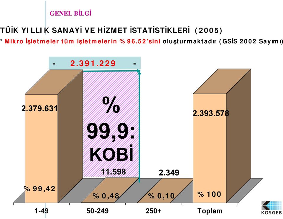 52 sini oluşturmaktadır (GSİS 2002 Sayımı) - 2.391.229-2.379.