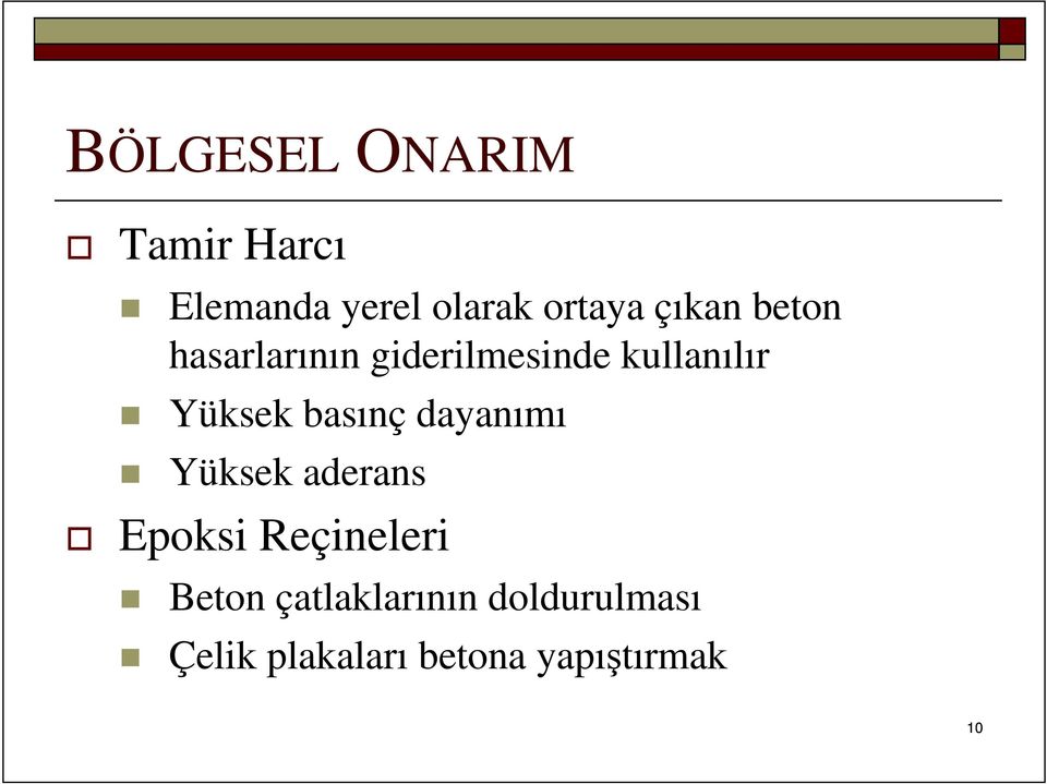 basınç dayanımı Yüksek aderans Epoksi Reçineleri Beton