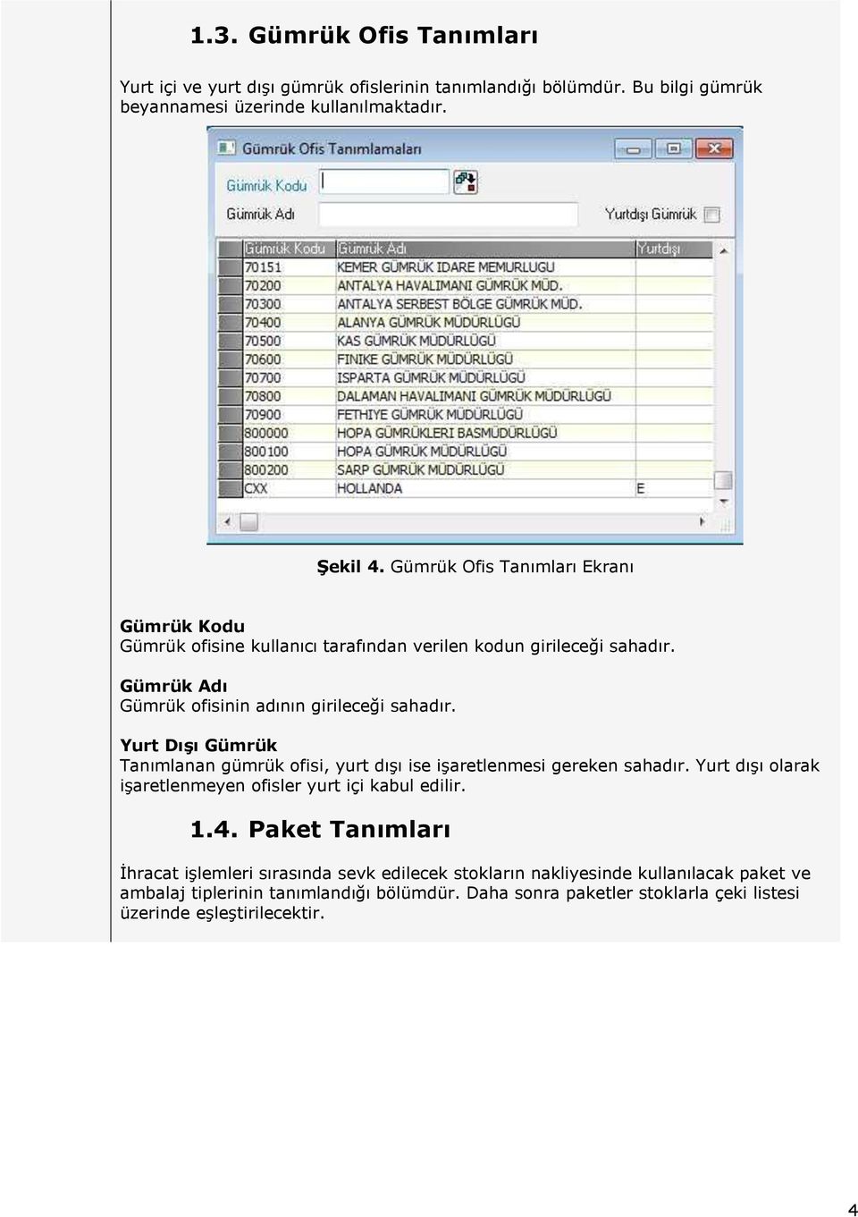 Yurt Dışı Gümrük Tanımlanan gümrük ofisi, yurt dışı ise işaretlenmesi gereken sahadır. Yurt dışı olarak işaretlenmeyen ofisler yurt içi kabul edilir. 1.4.