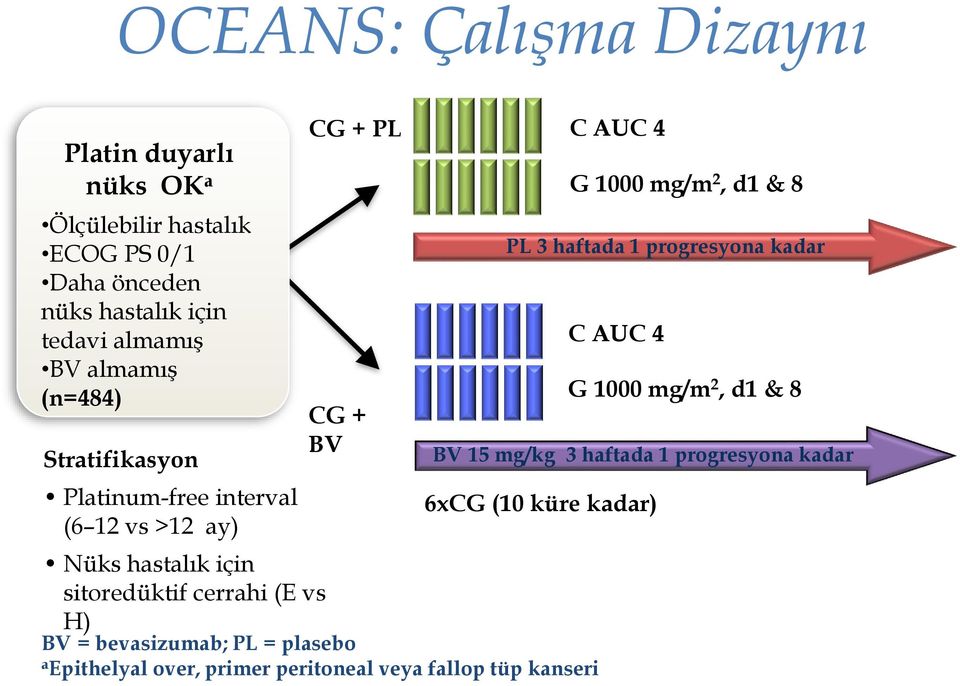 (E vs H) BV = bevasizumab; PL = plasebo a Epithelyal over, primer peritoneal veya fallop tüp kanseri Aghajanian C et al. J Clin Oncol.